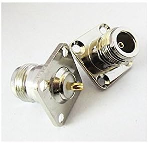 Saide 2Pack Chassis N Female Jack 4 Hole Panel Mount PCB Solder RF Connector