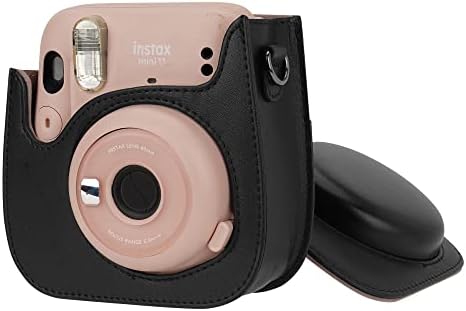 RHCOM Mini Camera Case Compatible with Mini 11 Instant Film Camera Premium PU Leather with Adjustable and Removable Shoulder Strap (Black)