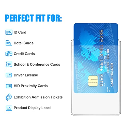 Vicloon Card Holder Protector Sleeves, 30pcs Plastic Card Sleeves, Clear Badge Holders Soft ID Card Holders Standard Card Sleeves for Social Security Card Driver's License Insurance Card