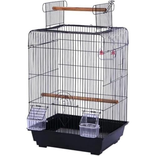 中型組立式鳥ケージ(鳥かご/鳥小屋) 多鳥種対応(セキセイインコ・文鳥・オウム・ボタン/オカメ/コザクラ他) 複数飼い可能 天窓・餌入れ・引き出しトレイ・ハンドル・おもちゃ付き ペット用品