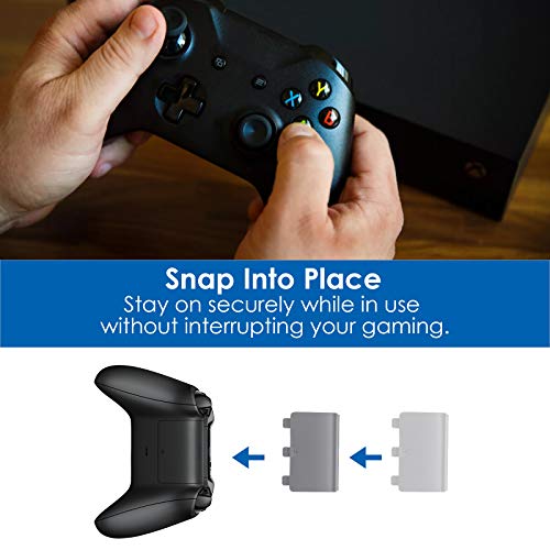 Image of 4 Pack Battery Back Cover for Xbox One /One S /One X Controller [NOT for Xbox Series X /S], Avorast Replacement Battery Back Shell Covers Compatible with Xbox One, One S, One X Controllers (Black)