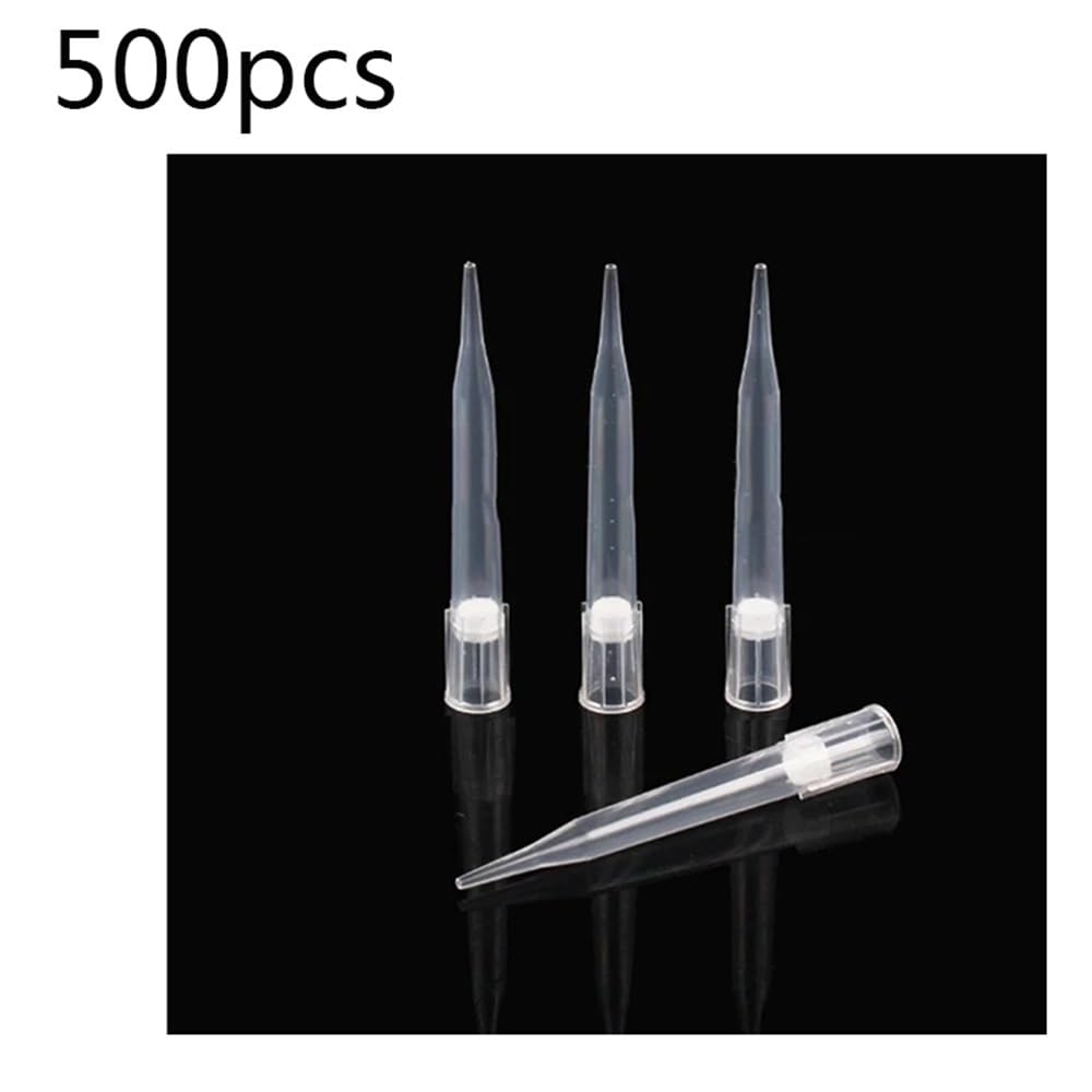 10ul /100ul/200ul/300ul/1000ul/5ml/10ml Labor PP Kunststoff Pipettenspitzen mit Sandkernfilter for Übermikropipette(1ml-L 500pcs)