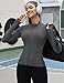 Rapbin Womens Slim Fit Workout Tops Long Sleeve Athletic Track Jacket Collar Golf Shirts Full Zip Yoga Tops Compression Shirts