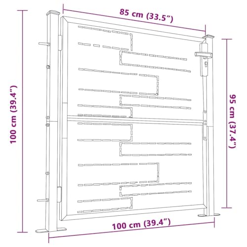 vidaXL Gartentor 100x100 cm Edelstahl