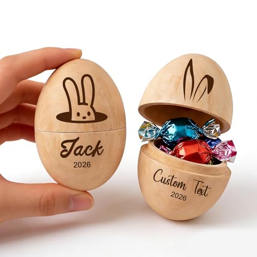 Personalized Musical Easter Eggs, Custom Engraved Wooden Egg Shakers For Easter Basket Stuffers, 2026 Easter Decorations Gifts, Eggs Hunt Musical Inst