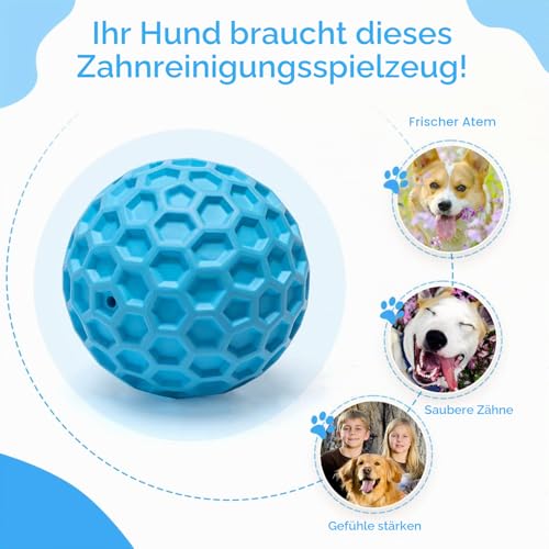 Nobleza Hundeball, Unzerstörbar Hundespielzeug Ball aus Naturkautschuk, Quietschend Interaktives Kauspielzeug, Robuster Hunde Ball, Squeaky Dog Balls, Ø 8cm