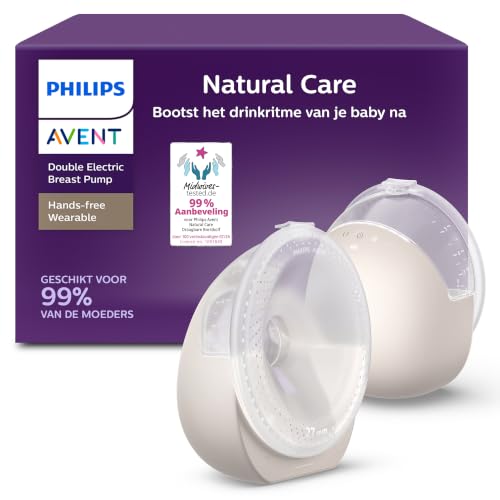 Philips Avent Natural Care Handsfree Draagbare Dubbele Elektrische Borstkolf Bootst het drinkritme van je baby na, SkinSense-borstschild voor ultiem comfort, Borstkolf met Ziekenhuiskracht, SCF495/11