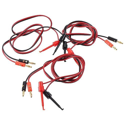 Image of 4mm Banana Plug to Test Hook Clip Test Lead Kit Cable for Multimeter Electronic Test Tools,Test Hook Clip Test Lead Cable for Multimeter 3Pair