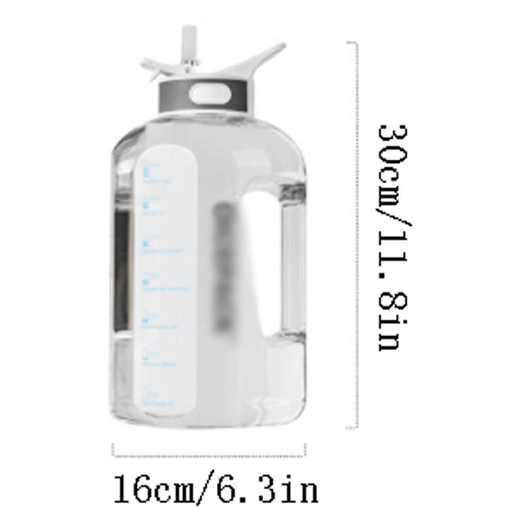Wasserflasche Einfache Moderne isolierte Wasserflasche mit Strohdeckel, wiederverwendbarer breiter Mund, 127.8oz, Sportwasserkanne mit Pinsel Modisch