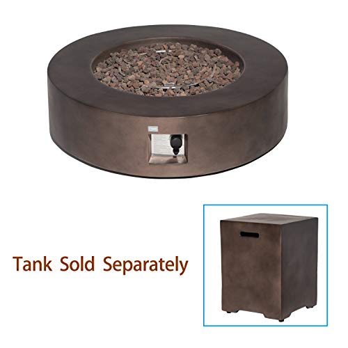 COSIEST-Outdoor-Propane-Fire-Pit-Coffee-Table-w-Dark-Bronze-405-inch-Round-Base-Patio-Heater-50000-BTU-Stainless-Steel-Burner-Free-Lava-Rocks-Waterproof-Cover