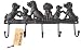 Lulu Decor, Cast Iron 5 Dog Key Hooks, Ideal for Dog Lovers (Antique Black)