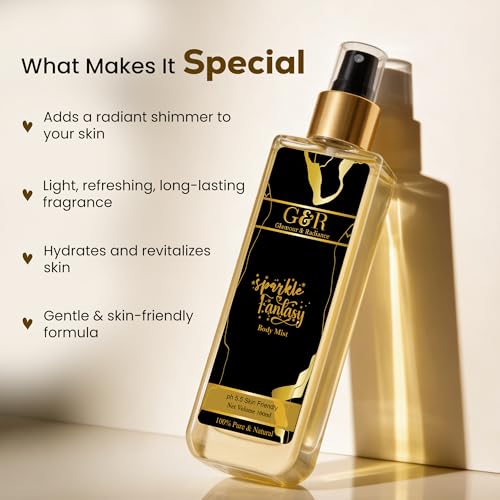 Image of G&R Sparkle Fantasy Body Mist 100ml | Made With Niacinamide & Aqua | Non-Alcoholic Formula with Glitery Tint Finsh | Skin Friendly Perfume for Refreshing Long Lasting Fragrance | For all skin type