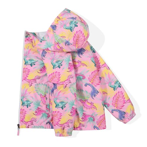 Image of SUNDAY ROSE Girls Windbreaker Jackets Lightweight Water Resistant Coat Outwear with Hooded for Kids