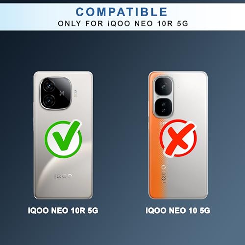 Image of CEDO Backcover for iQOO Neo 10R (5G) | Camera Protection Bump Shockproof Edge | Ultra Hybrid Transparent Acrylic Clear TPU+PC Hard Backcase Cover (Black)
