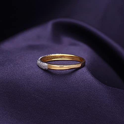 SAVEARTH DIAMONDS Round Cut Sparkling White Cubic Zirconia Half Eternity Stackable Engagement Ring In 14k Gold Over Sterling Silver Jewelry Gift For Women Wedding3