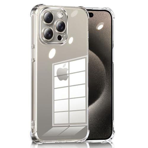 DEREAFF Case for iPhone 15 Pro Max (6.7-Inch) Clear 15 Pro Max Case Hard PC Back & Soft TPU Shockproof Anti-Scratch Phone Bumper Cover for iPhone 15 Pro Max - Clear