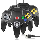 2 Pack USB N64 Controller, FISUPER Wired Video Game Controller USB Gamepad for Windows PC MAC...