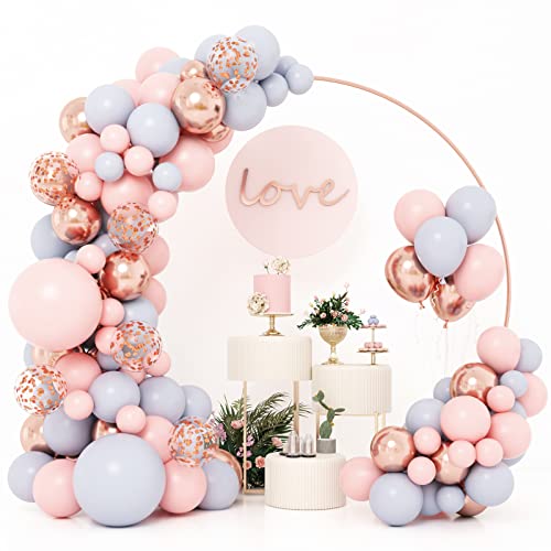 RUBFAC 性別発表バルーンアーチ 146個 5 12 18インチ ピンクバルーンガーランドキット ピンクとブルーのバルーンガーランド ベビーシャワー ブライダルシャワー 誕生日パーティー 性別披露デコレーション