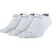 NIKE Unisex Dry Cushion No-Show Training Socks (3 Pairs), White/Flint Grey, Large