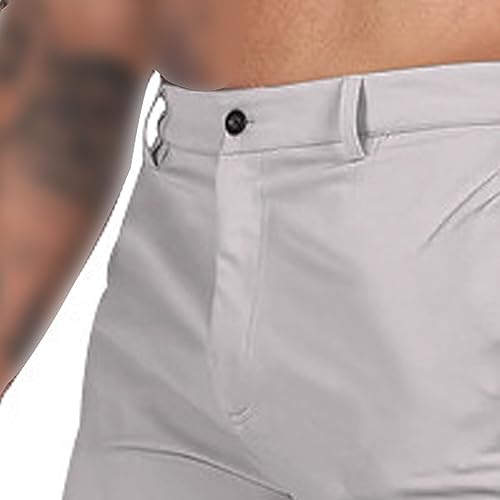 JEKE-DG Mens Slim Fit Dress Pants Lightweight Flat Front Stretch Skinny Tapered Casual Solid Slacks Trousers3