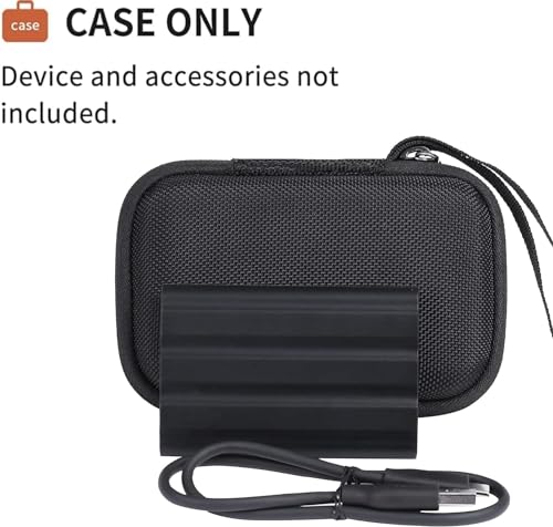 Image of VERTUS Storage Bag for Samsung T9 / T7 Shield Portable Ssd, Shockproof Travel Organizer Storage Case with Handstrap for Samsung T9 / T7 Shield Portable SSD, USB 3.2 Gen2 500GB 1TB 2TB 4TB (Black)