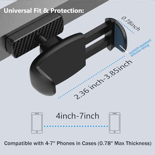Image of Gym Magnetic Phone Holder | Magnet Phone Mount with 360Rotation | Compatible with iPhone Android 4-7 inch Phones | Gym Accessories for Men Women- Black