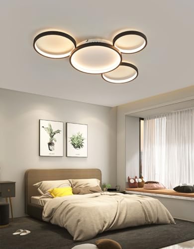 Lxysy Plafoniere moderna dal design rotondo Plafoniere dimmerabile Soggiorno Plafoniere telecomandata Camera da letto Sala da pranzo Ufficio Cucina Illuminazione Plafoniere (75 * 55 * 8cm)