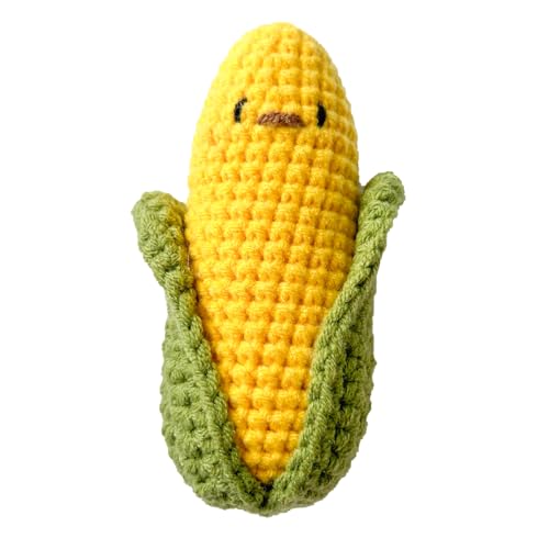 Image of Chippi & Co Crochet Baby Rattle, Crochet Baby Toys, Stuffed Baby Doll, Organic Wooden Newborn Toys, Knitted Stuffed Animals for Babies Boy, Girl, Montessori Toys, Mom To Be Gifts (Corn)