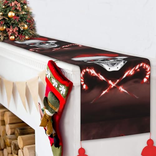 Chemin de table Père Noël antidérapant pour décoration de table de fête