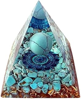 ycyingcheng Pyramid Ogan Crystal Energy Tower Nature Reiki Chakra Crushed Stone, Negative Energy Remover Blessing Home Office Ornaments Decoration Feng Shui Ornaments Crystal Pyramid