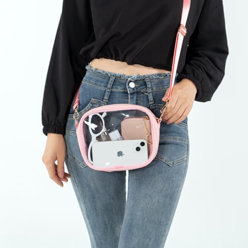 Image of TOBVZOO Clear Bag Stadium Approved, Crossbody Transparent Bag for Concerts Sports Events, Purses for Men & Women