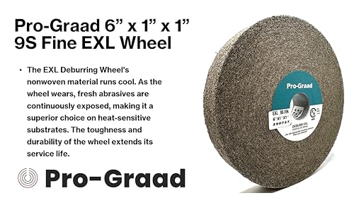 exl deburring wheel - 634 x 134 x 134 9s fine grit - silicon carbide - metal deburring finishing and polishing wheel - convolute - 05132 - 1 pack