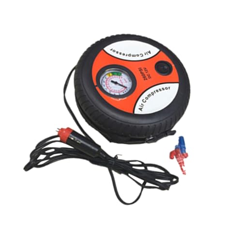 TOPPERFUN 12V Bomba de Aire Portátil Inflar Neumáticos de Automóviles con Boquillas y Motor de Cilindros Compresor de Aire Usar