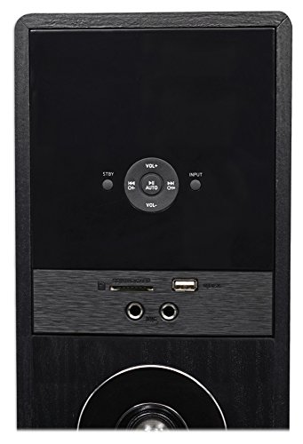 image for Rockville TM80B Powered Home Theater Tower Speaker System, Black, 800W