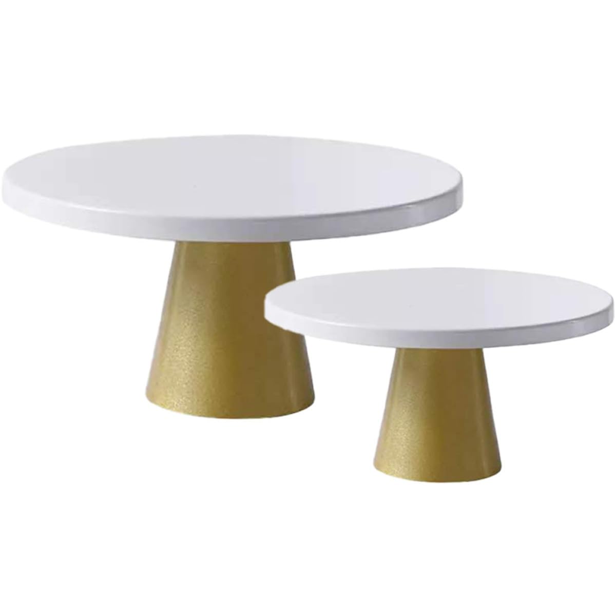 DOITOOL Alzata per Dolci in Ferro Bianco 2 Pezzi, Supporto Stabile e Base Pesata, Design Rotondo Semplice per Esposizione Dolci a Feste in Casa
