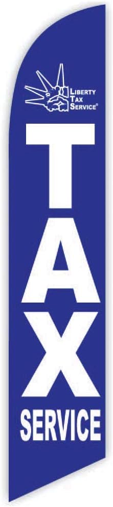 Tax Service E-File (Blue) Advertising Feather Flag 12ft -- Replacement Flag Only (without Poleset)
