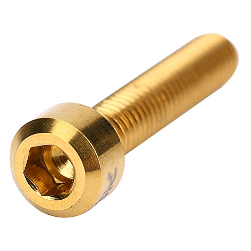 Keenso Bike Brake Lever Screws, 2Pcs M5X25 Mm Titanium Alloy Bike Brake Screws For Mountain Bicycle, Cycling Brake Bolts Accessories(Gold) #TOP1