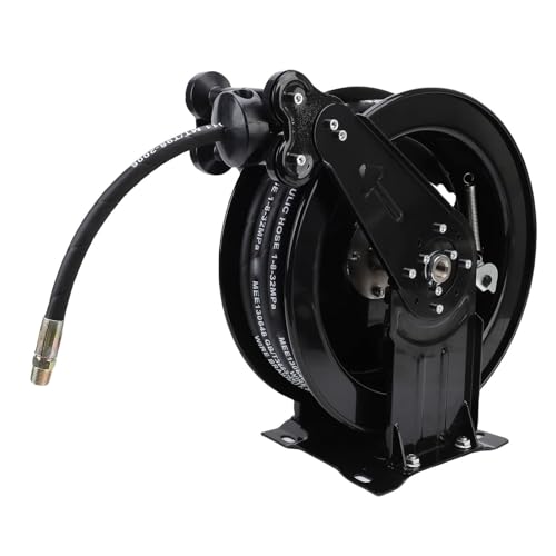 Yechiry 3/8in x 32.81ft Heavy Duty Retractable Pressure Washer Hose Reel with Auto Rewind and Brass Fittings for 4000PSI Performance - Image 2
