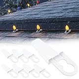 Beeveer 100 Count Christmas Light Clips Clear Dual-Direction Shingle Tabs Clips for C7 C9 Lights Tile Roof Gutter Hooks for Outdoor Hanging Holiday Bulbs Horizontally and Vertically
