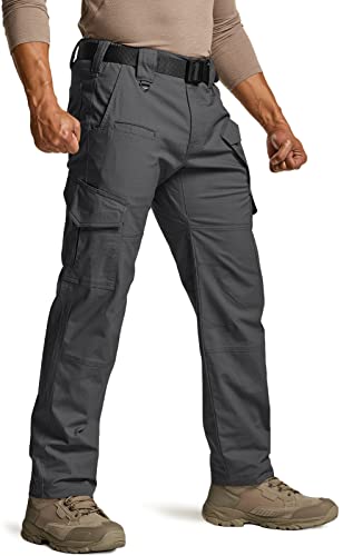 Image of CQR Men's Flex Ripstop Tactical Pants, Water Resistant Stretch Cargo Pants, Lightweight EDC Hiking Work Pants