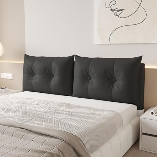 ZQBXHDZW Testata Letto Cuscini,Cuscino da Lettura per Letto,Cuscini Testata Letto,Pelle di Zampa di Gatto Non Lavabile,Copri Testiera Letto Matrimoniale Imbottito(160 * 60 * 15CM,Black)