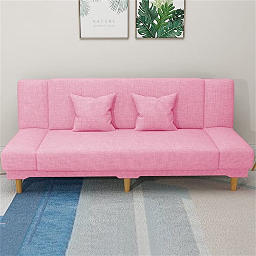 Jhkzudg 2 Seater Convertible Sofa Bed, Upholstered Sofa Settee, 3 Inclining Positions Cotton Fabric Sofa Bed, For Living Room Bedroom,Pink,120 × 46 × 80Cm #TOP8