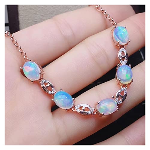 Bracelet opale naturelle véritable argent 925 bijoux mode femme