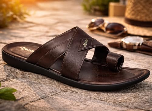 Image of AJANTA Men's Sandals for Men | Casual Walking Office Outdoor Sandals | Lightweight Comfortable Footwear | Anti-Skid Travel Open Toe Summer Sandals, Slippers & Chappal for Men