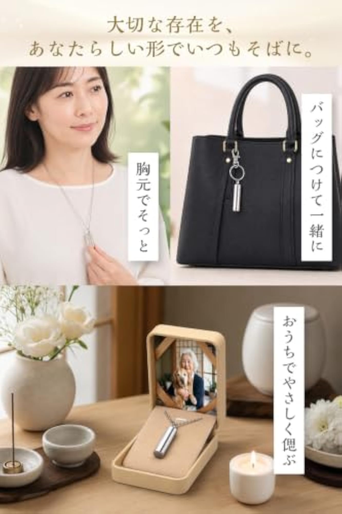 Cremation Pendant Necklace with Photo Frame