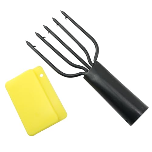 Pro Bamboo Kitchen Fishing Hooks 5 Forks 1.81x5.70 inches Metal Fishing Gun with Barbed Anti Runner Spear for Catching Walleye Hunting Big Frogs in Ponds Rivers and Lakes Salmon