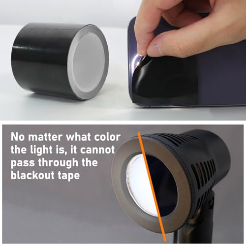 Image of 2 inch X 24' Light Blocking Tape with Strong Adhesive, Light Leakage Proof and Anti-Glare Strips For Electronics Led /Power Indicator Lights. Eliminate Annoying Glare, Create Light-Free Environment