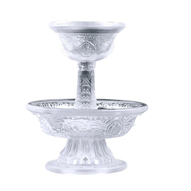 Cuencos de cristal para ofrendas del altar budista y decoración zen transparente 2 uds