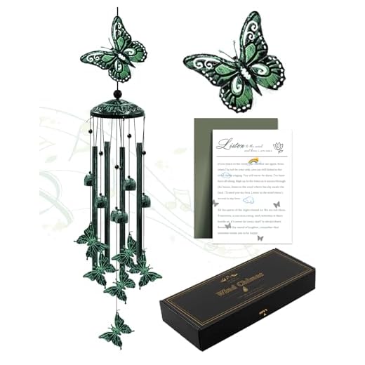 VENBEEL Wind Chimes for Outside, 33" Butterfly Wind Chimes Outdoor, Gifts for Women Mom Grandma Birthday, Memorial Gift for Garden Porch Patio Home Decor
