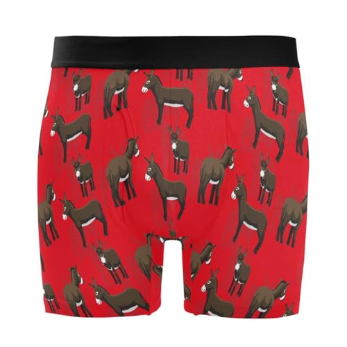 Men's Boxer Briefs Novelty Soft Breathable with Fly Donkey Underwear for Men